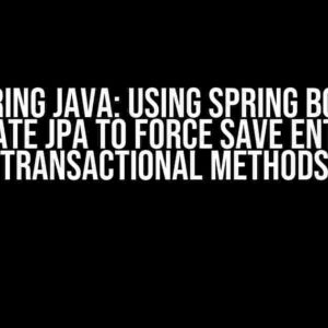 Mastering Java: Using Spring Boot and Hibernate JPA to Force Save Entities in Transactional Methods